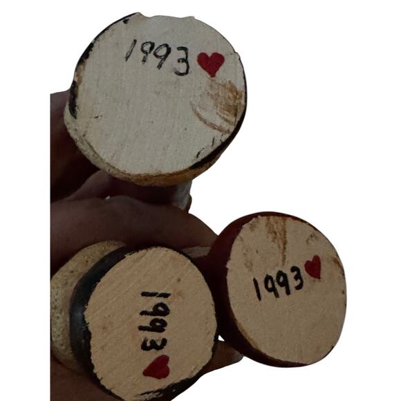 VTG Santa Claus Folk Art Christmas Painted Resin Figurine Group 1993 Holiday - Picture 6 of 8